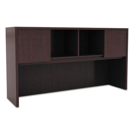 Alera® Alera Valencia Series Hutch with Doors, 58.88w x 15d x 35.38h, Mahogany