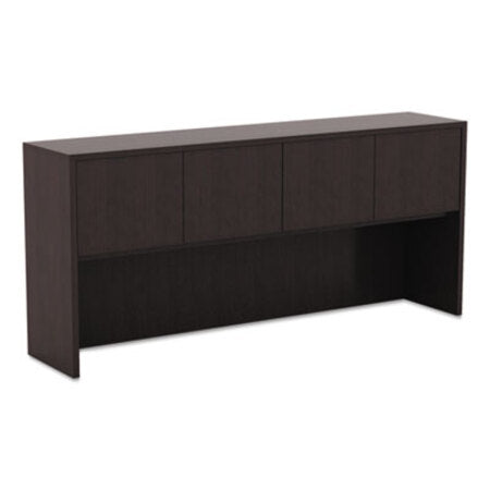 Alera® Alera Valencia Series Hutch with Doors, 70.63w x 15d x 35.38h, Espresso