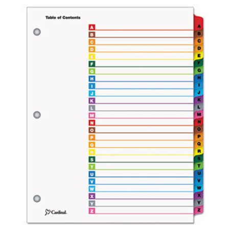 Cardinal® OneStep Printable Table of Contents and Dividers, 26-Tab, A to Z, 11 x 8.5, White, 1 Set