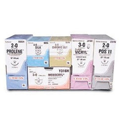 Suture with Needle Perma-Hand Nonabsorbable Coated Black Suture Braided Silk Size 2 - 0 30 Inch Suture 1-Needle 36 mm Length 1/2 Circle Taper Point Needle