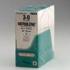 Suture with Needle Mersilene Nonabsorbable Uncoated Green Suture Braided Polyester Size 0 30 Inch Suture 1-Needle 36 mm Length 1/2 Circle Taper Point Needle