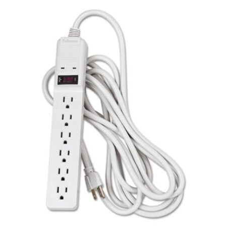 Fellowes® Basic Home/Office Surge Protector, 6 Outlets, 15 ft Cord, 450 Joules, Platinum