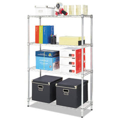 Alera® Residential Wire Shelving, Four-Shelf, 36w x 14d x 54h, Silver