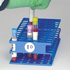 Globe Scientific Test Tube Rack Captrack™ 72 Place 13 mm Tube Size White 2-1/5 X 4 X 8 Inch - M-1135067-877 - Each