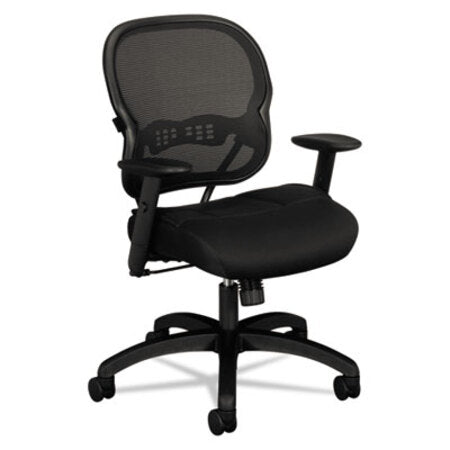 HON® Wave Mesh Mid-Back Task Chair, Supports up to 250 lbs., Black Seat/Black Back, Black Base
