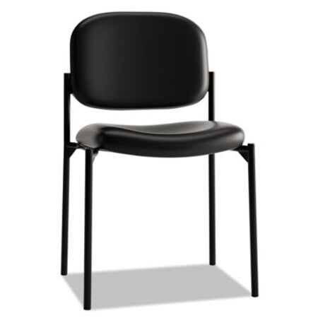 HON® VL606 Stacking Guest Chair without Arms, Black Seat/Black Back, Black Base