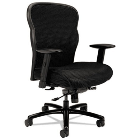 HON® Wave Mesh Big and Tall Chair, Supports up to 450 lbs., Black Seat/Black Back, Black Base