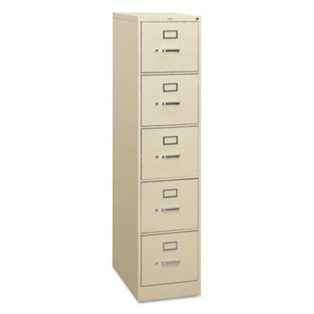 HON® 310 Series Five-Drawer Full-Suspension File, Letter, 15w x 26.5d x 60h, Putty