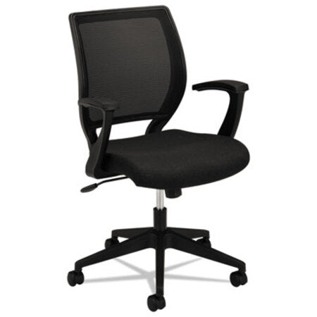 HON® HVL521 Mesh Mid-Back Task Chair, Supports up to 250 lbs., Black Seat/Black Back, Black Base