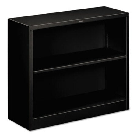 HON® Metal Bookcase, Two-Shelf, 34-1/2w x 12-5/8d x 29h, Black