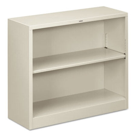 HON® Metal Bookcase, Two-Shelf, 34-1/2w x 12-5/8d x 29h, Light Gray