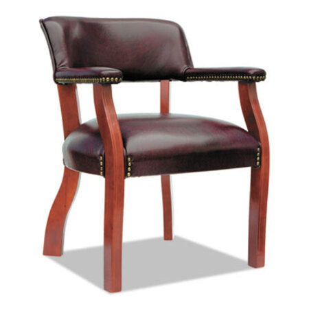 Alera® Alera Traditional Series Guest Arm Chair, 24" x 24.5" x 29.5", Oxblood Burgundy Seat/Oxblood Burgundy Back, Mahogany Base