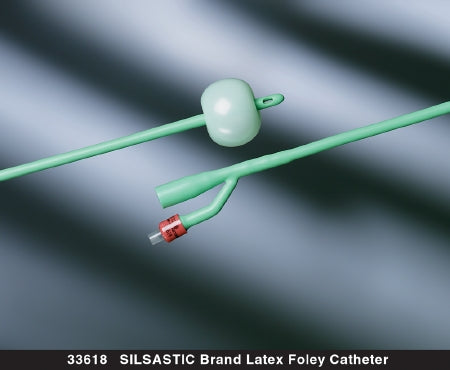 Bard Foley Catheter Silastic® 2-Way Round Tip 5 cc Balloon 16 Fr. Silicone Coated Latex