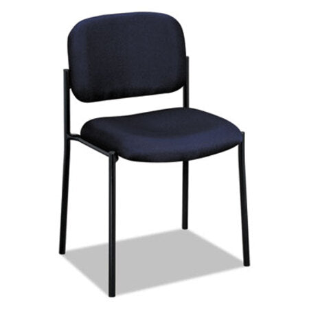 HON® VL606 Stacking Guest Chair without Arms, Navy Seat/Navy Back, Black Base
