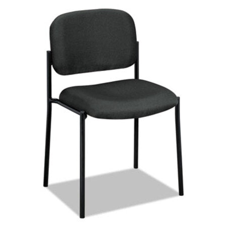 HON® VL606 Stacking Guest Chair without Arms, Charcoal Seat/Charcoal Back, Black Base