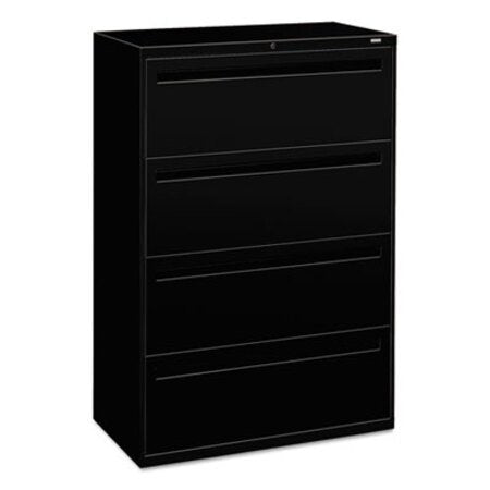 HON® 700 Series Four-Drawer Lateral File, 36w x 18d x 52.5h, Black