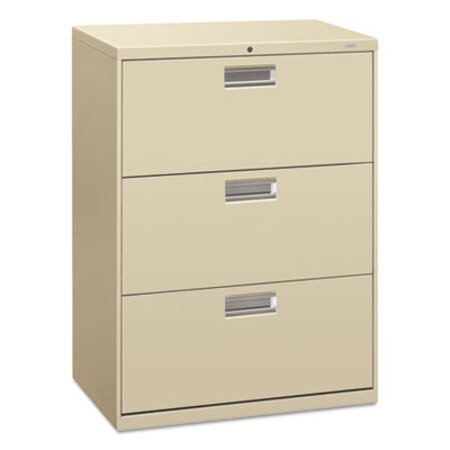 HON® 600 Series Three-Drawer Lateral File, 30w x 18d x 39.13h, Putty