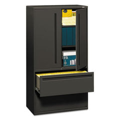 HON® 700 Series Lateral File with Storage Cabinet, 36w x 18d x 64.25h, Charcoal