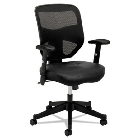 HON® VL531 Mesh High-Back Task Chair with Adjustable Arms, Supports up to 250 lbs., Black Seat/Black Back, Black Base