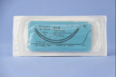 Suture with Needle Perma-Hand Nonabsorbable Coated Black Suture Braided Silk Size 2 30 Inch Suture Double-Armed 75 mm Length 3/8 Circle Reverse Cutting Needle