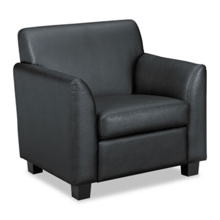 HON® Circulate Reception Seating Club Chair, 33" x 28.75" x 32", Black Seat/Black Back, Black Base