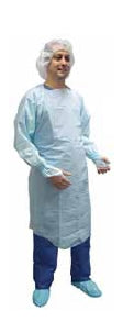 Precept Medical Products Over-the-Head Protective Procedure Gown Large Blue NonSterile ASTM F1671 Disposable