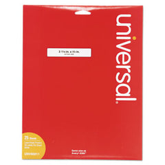 Universal® Self-Adhesive Permanent File Folder Labels, 0.66 x 3.44, White, 30/Sheet, 25 Sheets/Box