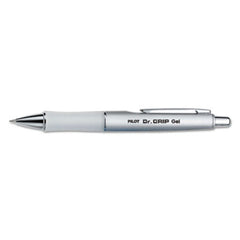 Pilot® Dr. Grip Limited Retractable Gel Pen, Fine 0.7mm, Black Ink, Platinum Barrel