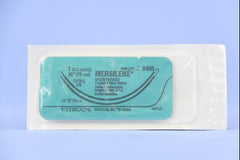 Suture with Needle Mersilene Nonabsorbable Uncoated Green Suture Braided Polyester Size 1 30 Inch Suture Double-Armed 75 mm Length 3/8 Circle Reverse Cutting Needle