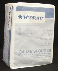 Tidi Products Gauze Sponge Venture™ Gauze 12-Ply 4 X 8 Inch Rectangle NonSterile