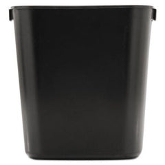 Rubbermaid® Commercial Deskside Plastic Wastebasket, Rectangular, 3.5 gal, Black