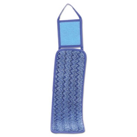 Rubbermaid® Commercial HYGEN™ HYGEN Wet Pad w/Scrubber, Nylon/Polyester Microfiber, 18" Long, Blue
