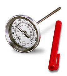 DJO Dial Thermometer Temperature Range: 0-220 Degree Fahrenheit and 0-100 Degree Celsius