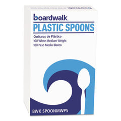 Boardwalk® Mediumweight Polystyrene Cutlery, Teaspoon, White, 100/Box