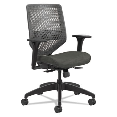 HON® Solve Series ReActiv Back Task Chair, Supports up to 300 lbs., Ink Seat/Charcoal Back, Black Base