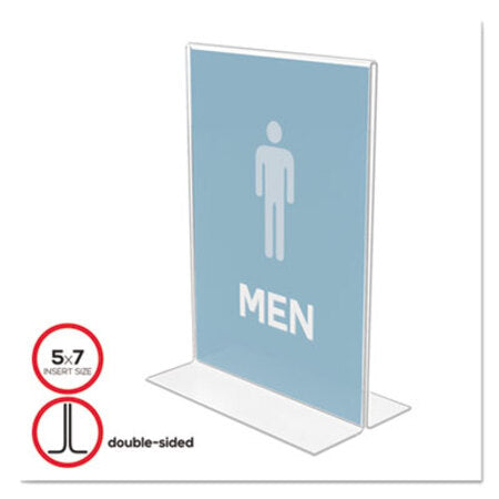 Deflecto® Classic Image Double-Sided Sign Holder, 5 x 7 Insert, Clear