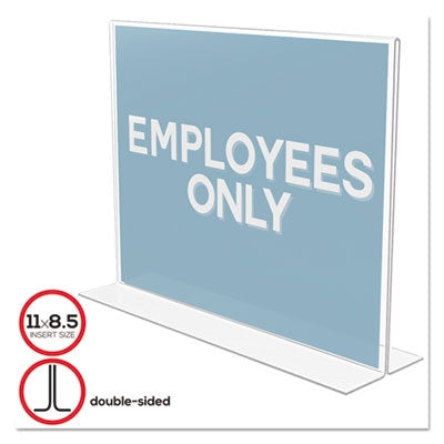 Deflecto® Classic Image Double-Sided Sign Holder, 11 x 8 1/2 Insert, Clear