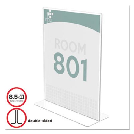 Deflecto® Superior Image Double Sided Sign Holder, 8 1/2 x 11 Insert, Clear