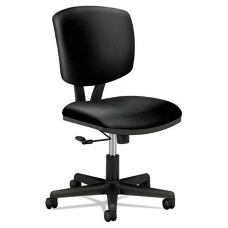 HON® Volt Series Leather Task Chair, Supports up to 250 lbs., Black Seat/Black Back, Black Base