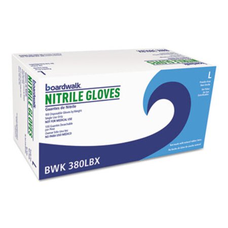Boardwalk® Disposable General-Purpose Nitrile Gloves, Large, Blue, 4 mil, 1000/Carton