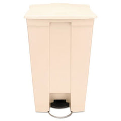 Rubbermaid® Commercial Step-On Receptacle with Wheels, Rectangular, Polyethylene, 23 gal, Beige