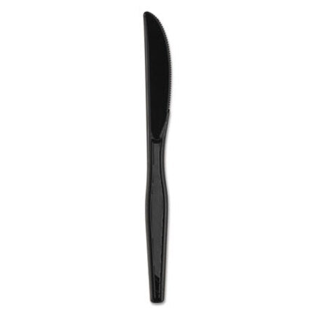 Dixie® Plastic Cutlery, Heavy Mediumweight Knives, Black, 1,000/Carton