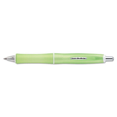 Pilot® Dr. Grip Frosted Retractable Ballpoint Pen, 1mm, Black Ink, Green Barrel