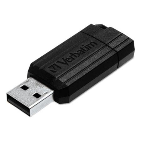 Verbatim® PinStripe USB Flash Drive, 8 GB, Black