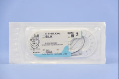 Suture with Needle Perma-Hand Nonabsorbable Coated Black Suture Braided Silk Size 3 - 0 24 Inch Suture Double-Armed 17 mm Length 1/2 Circle Taper Point Needle