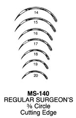 Suture Needle Integra® Miltex® 3/8 Circle Reverse Cutting Needle Regular Surgeon's Type Size 20 Needle