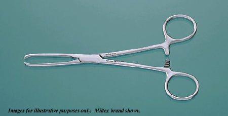 Miltex Tissue Forceps Miltex® Allis 7-1/4 Inch Length OR Grade German Stainless Steel NonSterile Ratchet Lock Finger Ring Handle Angled 5 X 6 Teeth - M-249662-1303 - Each