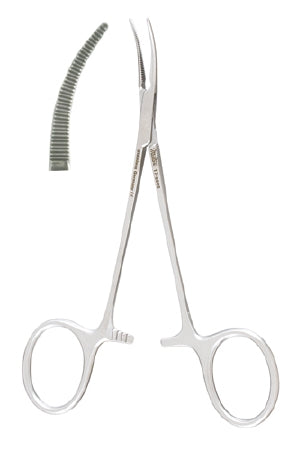 Miltex Mosquito Forceps Jacobson-Micro 5 Inch Length Surgical Grade Stainless Steel NonSterile Ratchet Lock Finger Ring Handle Curved Extremely Delicate Serrated Tips - M-249670-4033 - Each