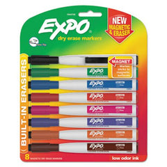 Expo® Magnetic Dry Erase Marker, Fine Bullet Tip, Assorted Colors, 8/Pack