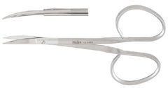 Miltex Iris Scissors Miltex® 4 Inch Length OR Grade German Stainless Steel NonSterile Ribbon Style Finger Ring Handle Curved Blade Sharp Tip / Sharp Tip - M-249688-2972 - Each